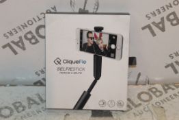 2 Cliquefy Selfie Sticks in Grey Combined RRP £70