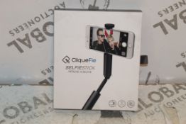 2 Cliquefy Selfie Sticks in Grey Combined RRP £70