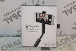 2 Cliquefy Selfie Sticks in Grey Combined RRP £70