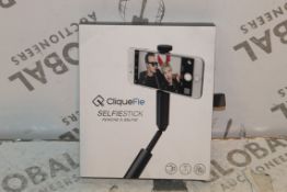 2 Cliquefy Selfie Sticks in Grey Combined RRP £70