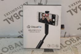 2 Cliquefy Selfie Sticks in Grey Combined RRP £70