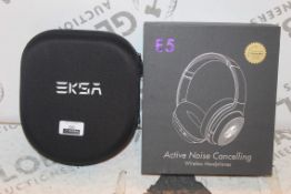 2 Boxed E5 Active Noise Cancelling Wireless Headphones Combined RRP £100