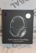 2 Boxed E5 Active Noise Cancelling Wireless Headphones Combined RRP £100