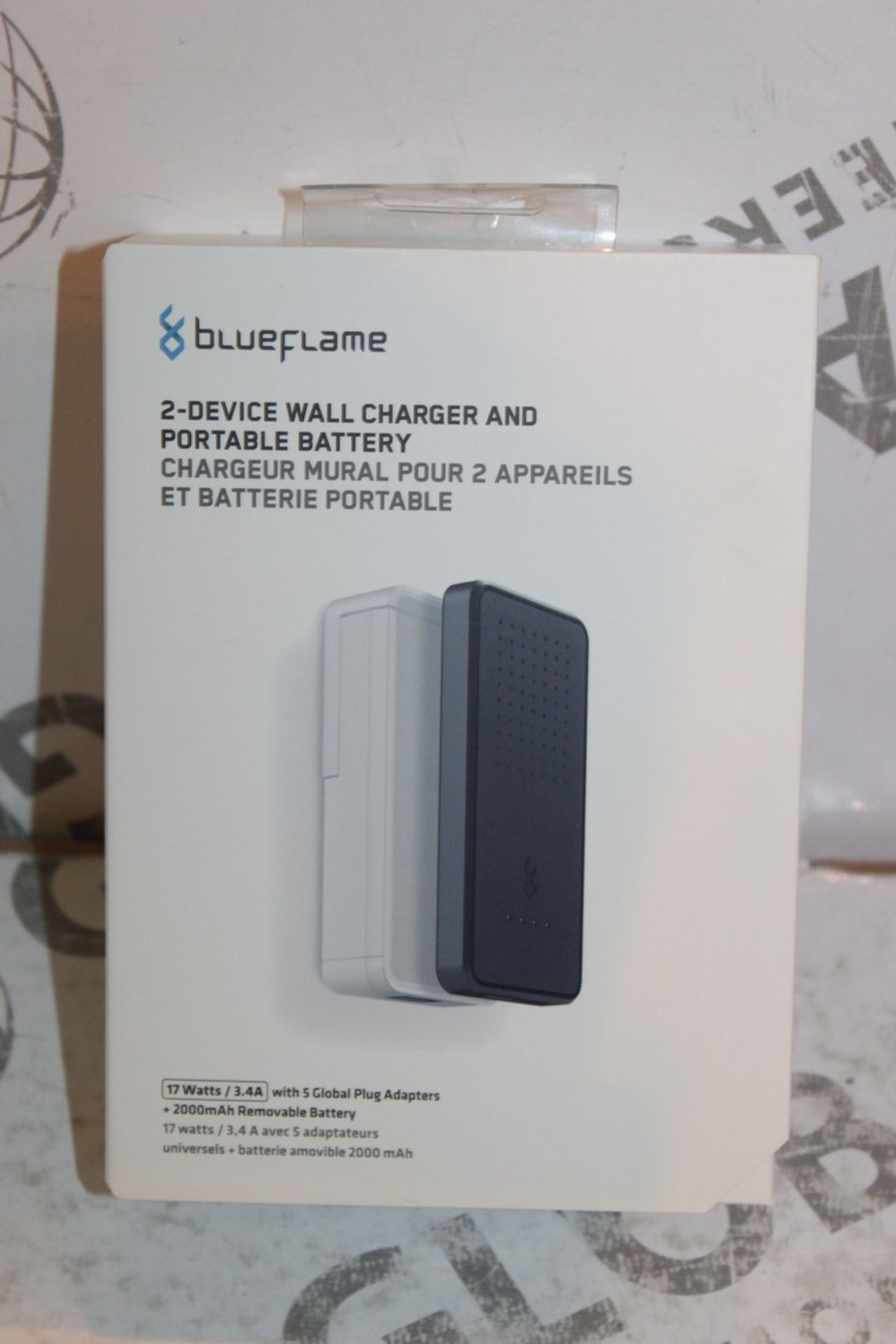 2 Blue Flame 2 Device Wall Charger & Portable Battery Combined RRP £90