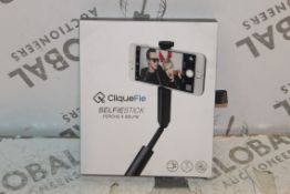 2 Cliquefy Selfie Sticks in Grey Combined RRP £70