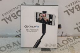 2 Cliquefy Selfie Sticks in Grey Combined RRP £70