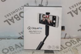 2 Cliquefy Selfie Sticks in Grey Combined RRP £70