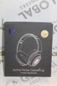 2 Boxed E5 Active Noise Cancelling Wireless Headphones Combined RRP £100