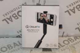 2 Cliquefy Selfie Sticks in Grey Combined RRP £70