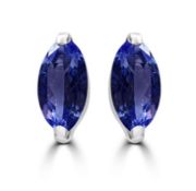 Tanzanite Stud EaringsPremium AAAA Marquise Cut Tanzanite in 18ct White Gold