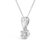 white gold diamond necklace with detailed setting and bright diamonds