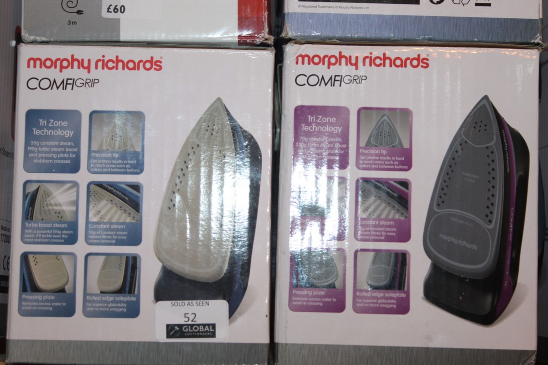 Lot To Contain 4 Boxed Morphy Richards And Bosch Scensix Steam Irons Combined RRP £240 (Untested