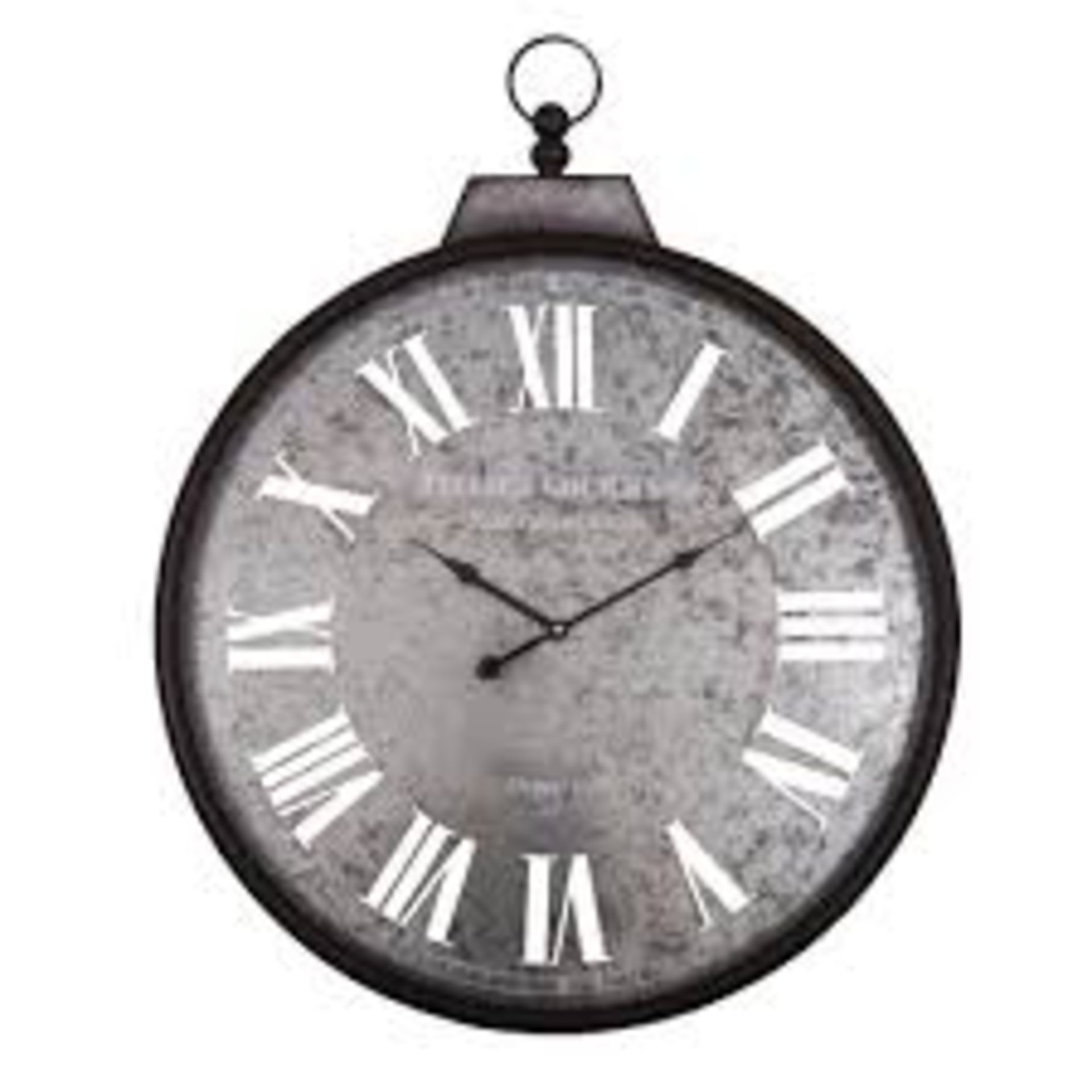 Boxed Silver Oversized Wall Clock RRP £80 (17668) (Appraisals Available Upon Request)