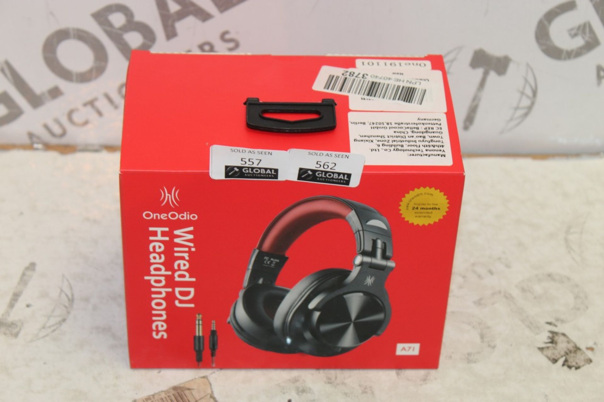 Boxed Brand New Pair One Audio A71 Wired DJ Headphones in Black & Red RRP £45