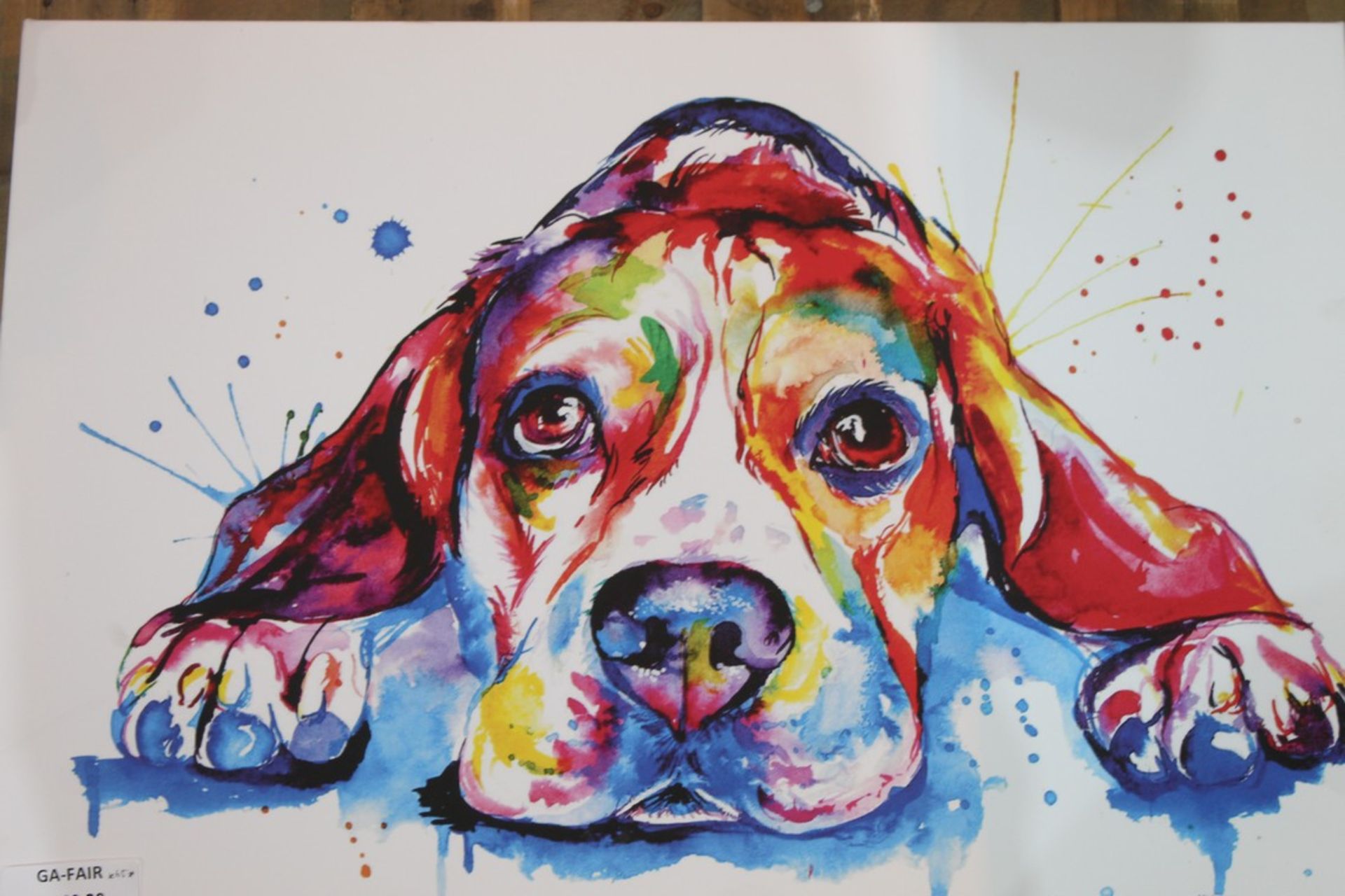 Colourful Beagle Canvas Wall Art Picture RRP £65 (17866)
