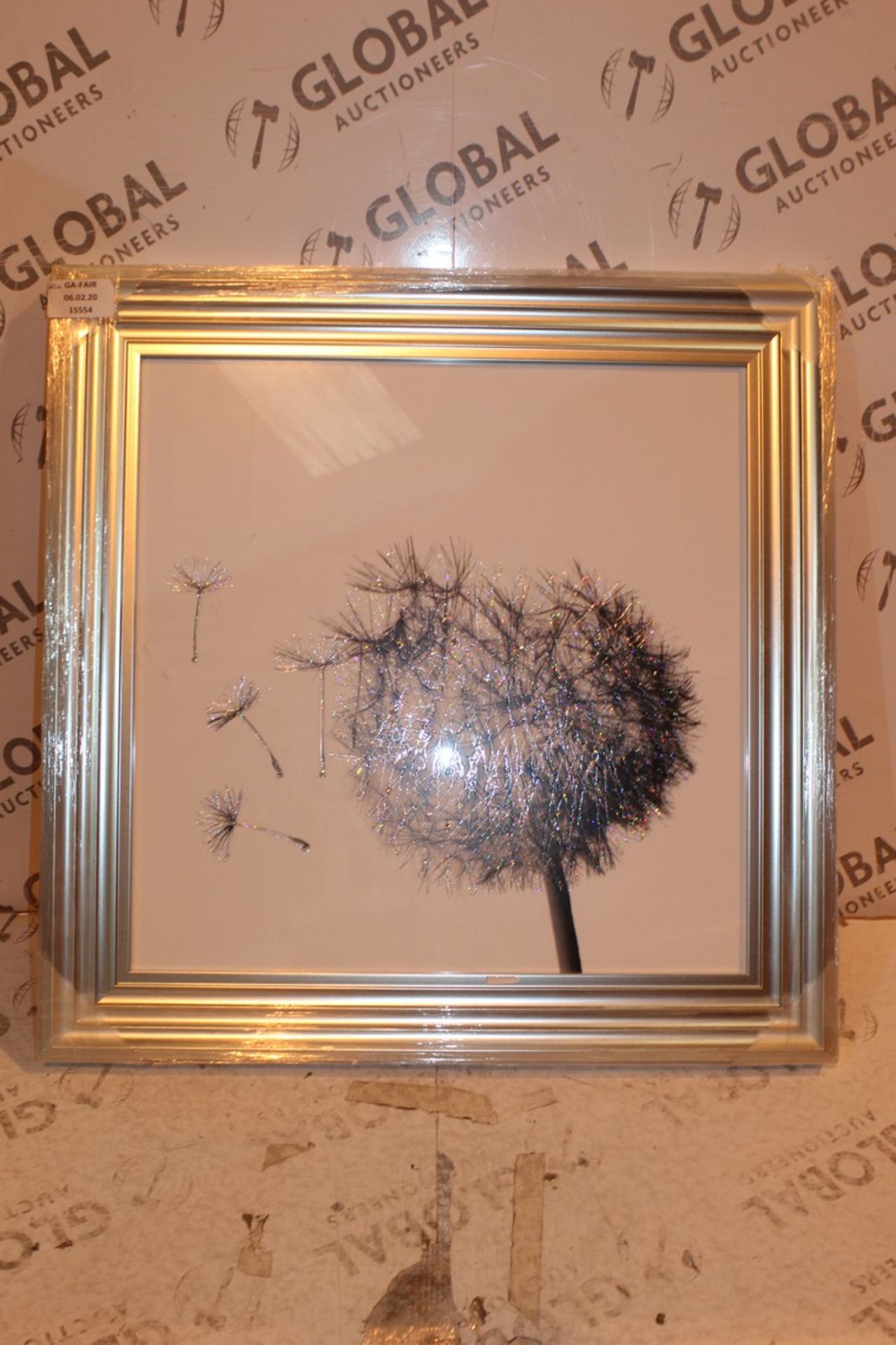 Lot To Contain 2 Dandelion Clocks Framed Canvas Wall Art Pictures Combined RRP £130 (15554) (