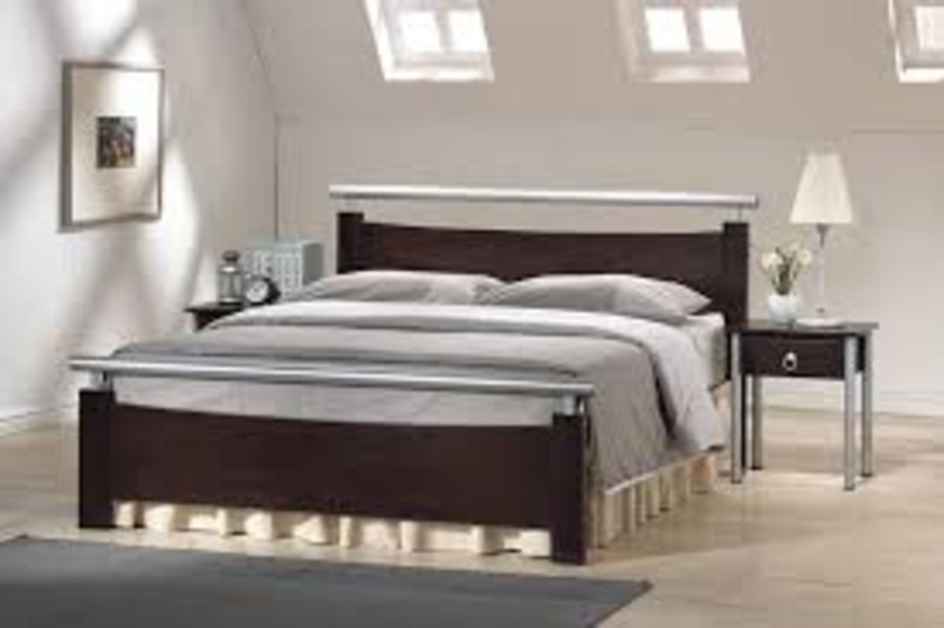 Boxed Dixie Wenge King Size Bed RRP £400 Appraisals Available Upon Request)