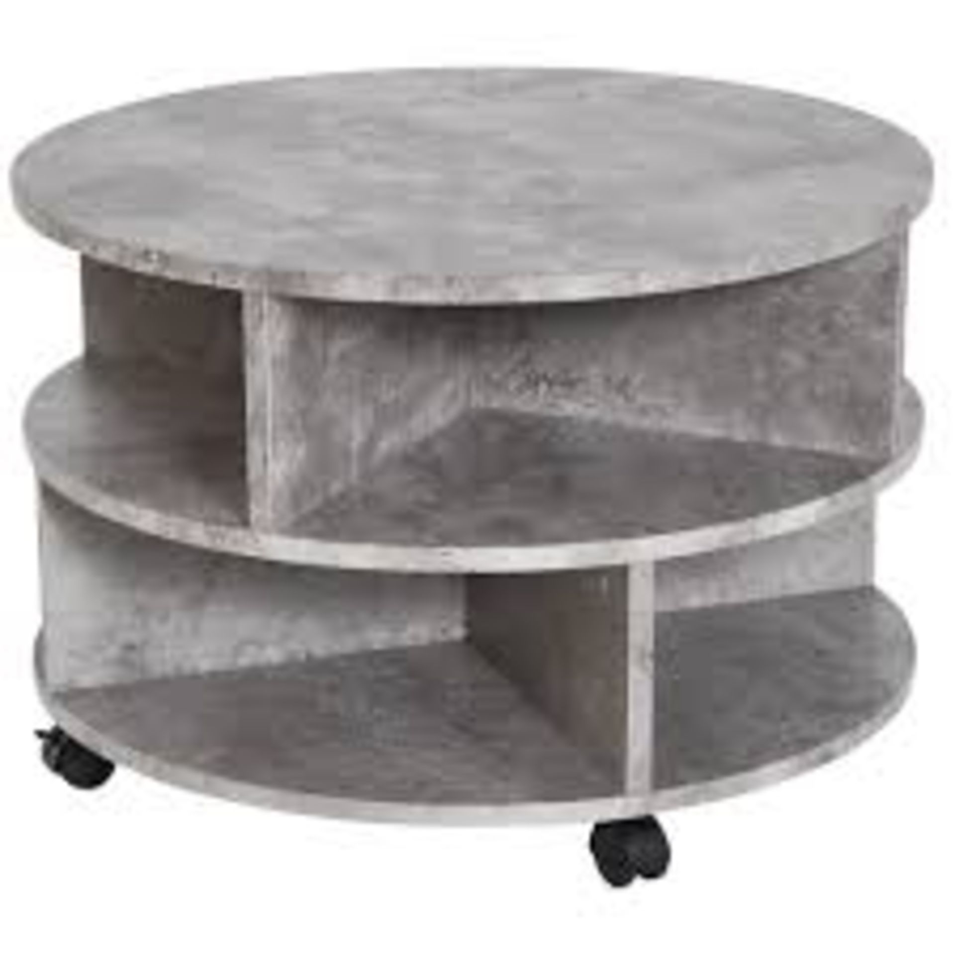 Boxed Homcon Wooden Circular Spinning Coffee Table RRP £80 (18502) Appraisals Available Upon