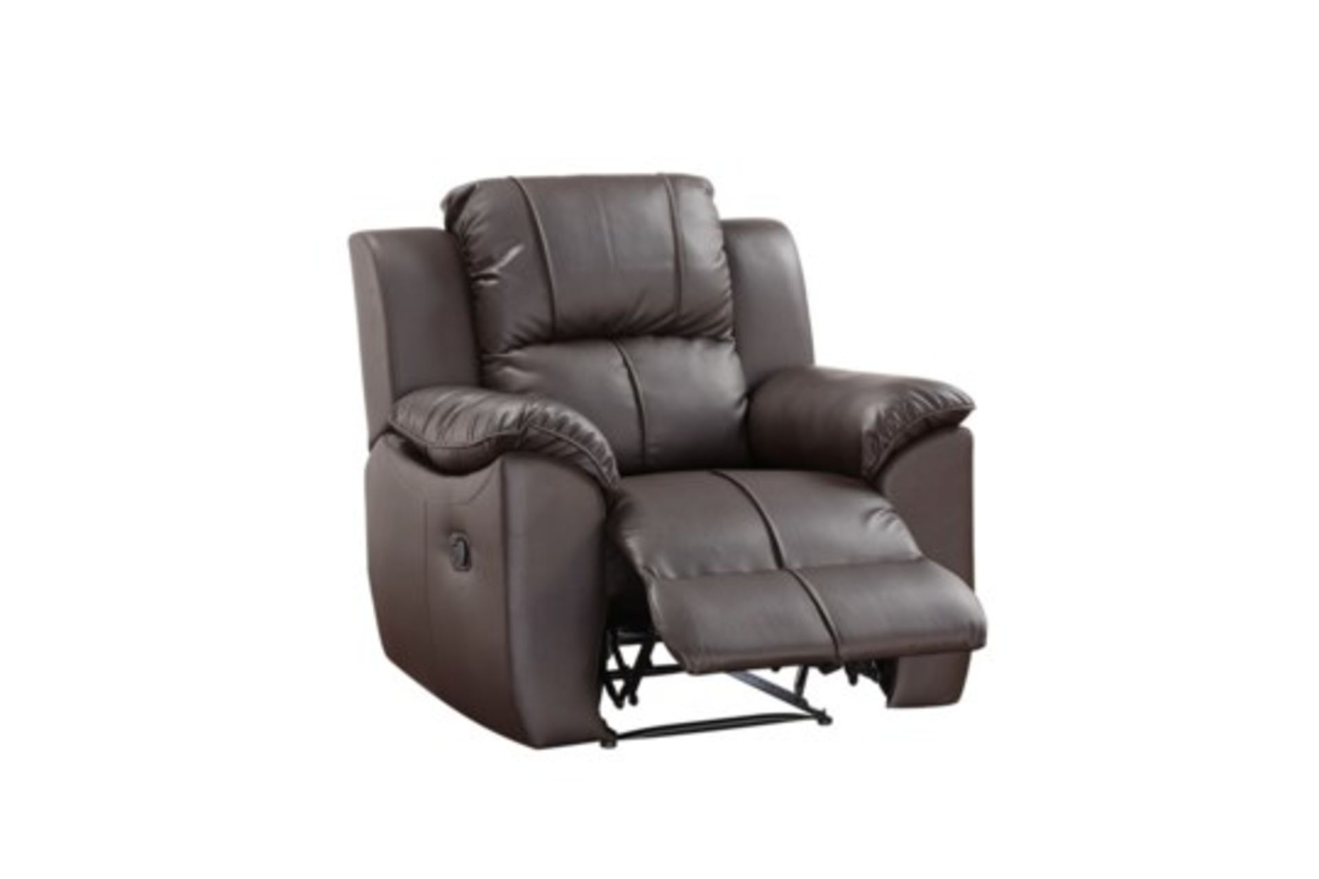 Boxed Brown Single Leather Sitting Room Reclining Arm Chair RRP £500 Appraisals Available Upon