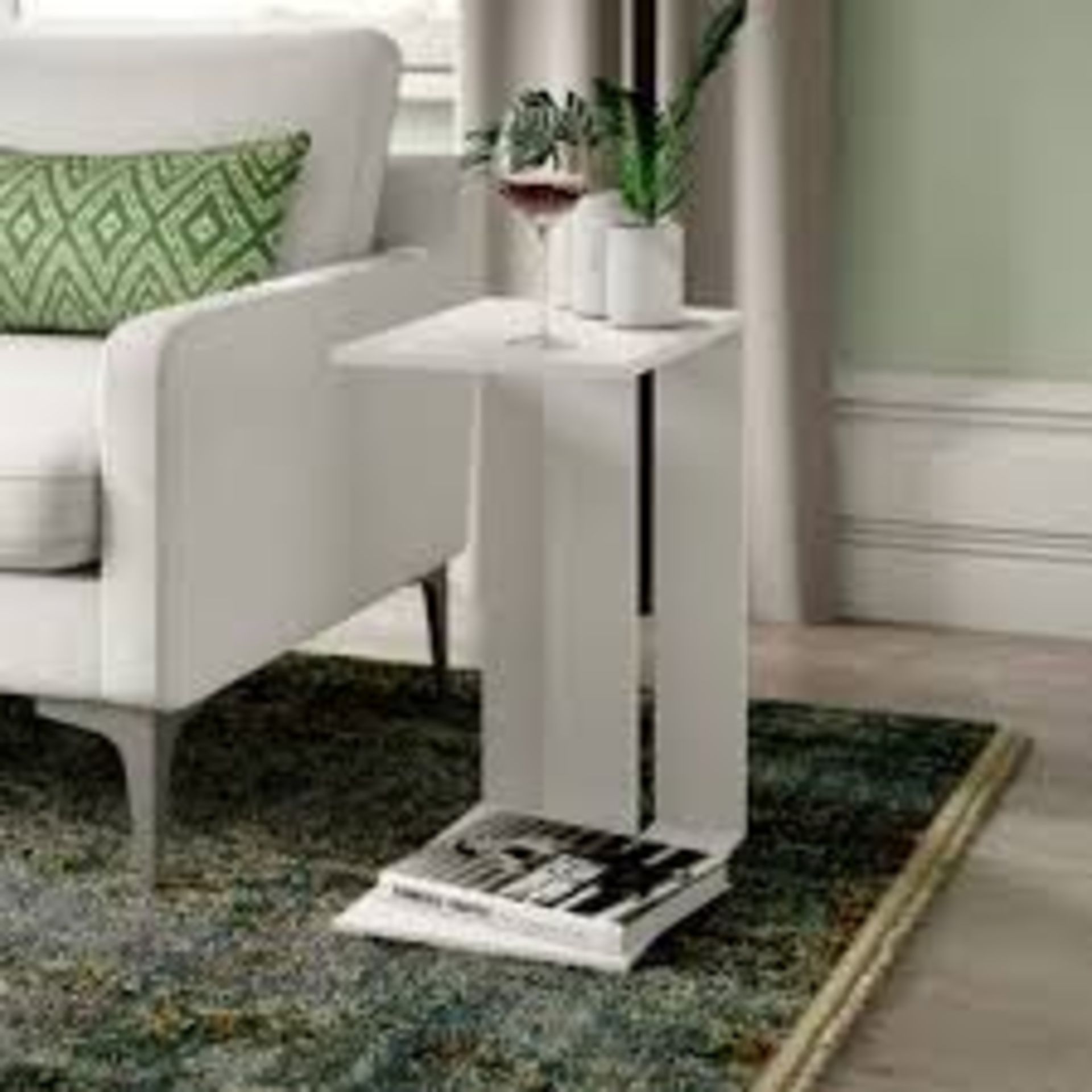 Boxed Madelyne Side Table in White RRP £100 Appraisals Available Upon Request)