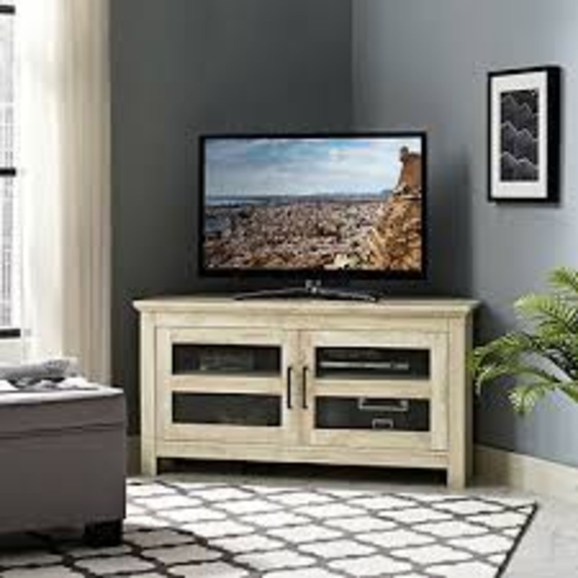 Boxed 44" Drift Wood TV Entertainment Stand RRP £200 (18502) Appraisals Available Upon Request)