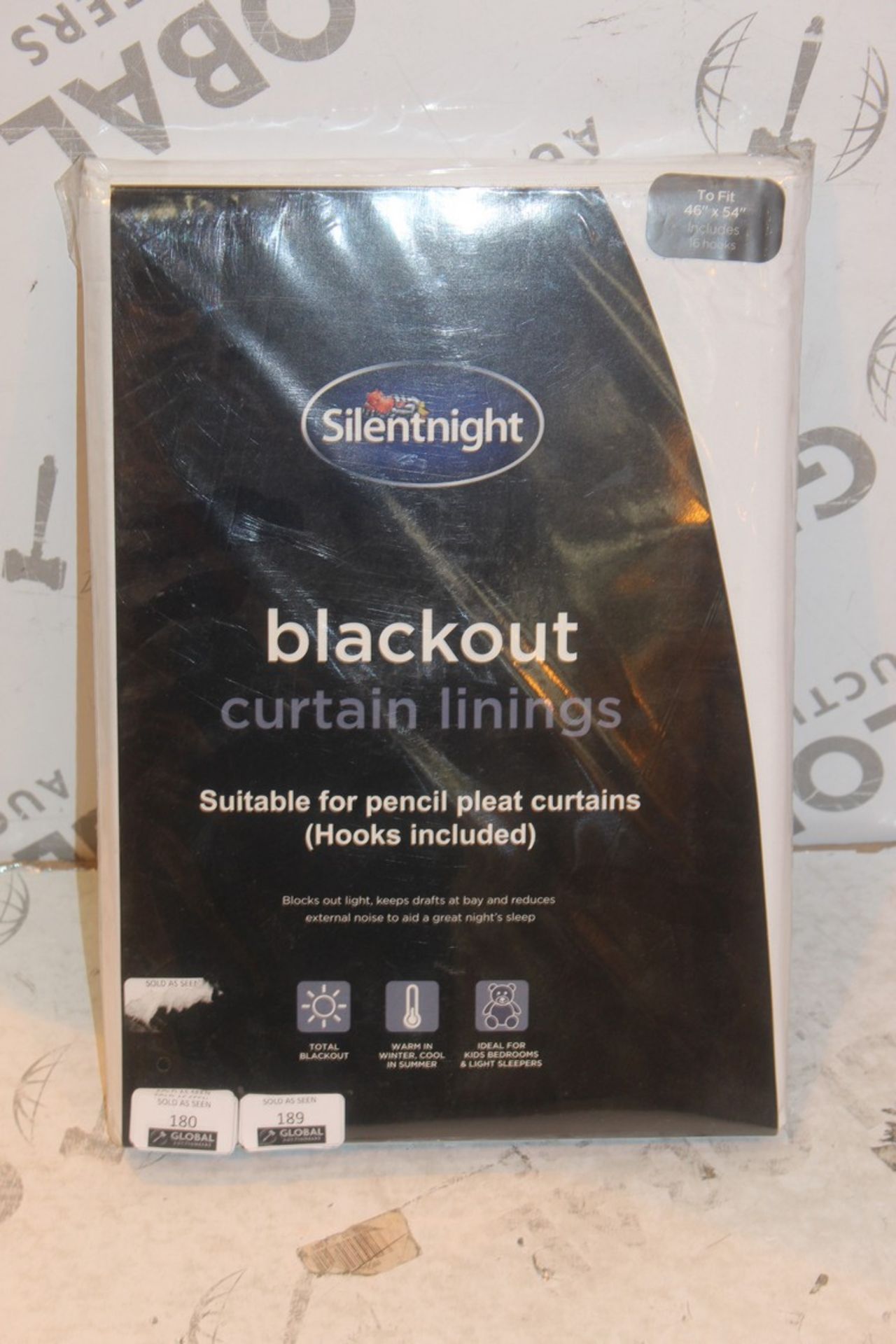 Brand New And Sealed Pair Of Silent 66x54 Inch Blackout Curtain Linings (Appraisals Available On