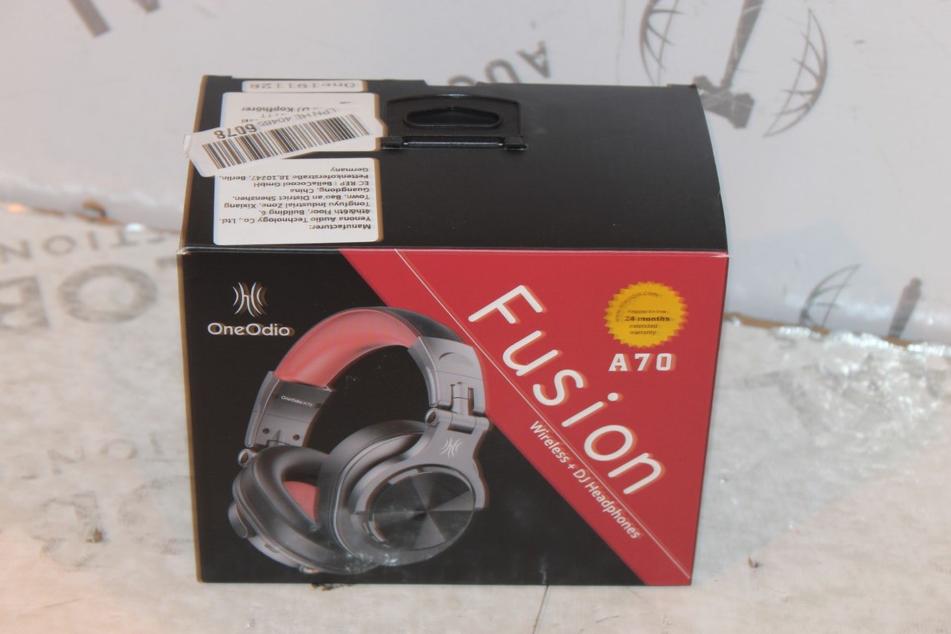 Boxed Brand New Pair One Odio A70 Fusion Wireless & DJ Headphones RRP £50 Black & Red (Appraisals