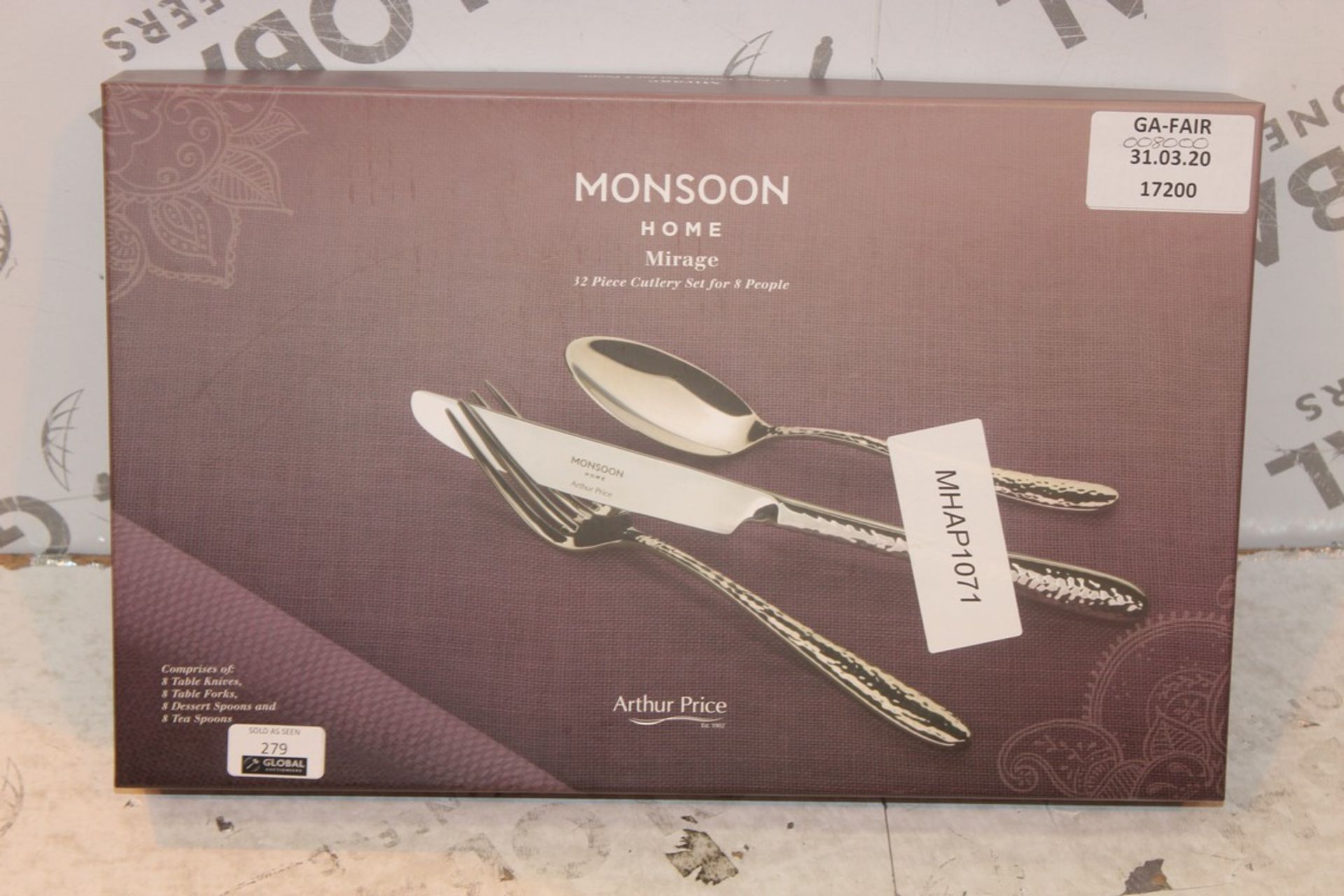 Boxed Monsoon Home Arthur Price Mirage Cutlery Set RRP £80 (17200) (Appraisals Available On