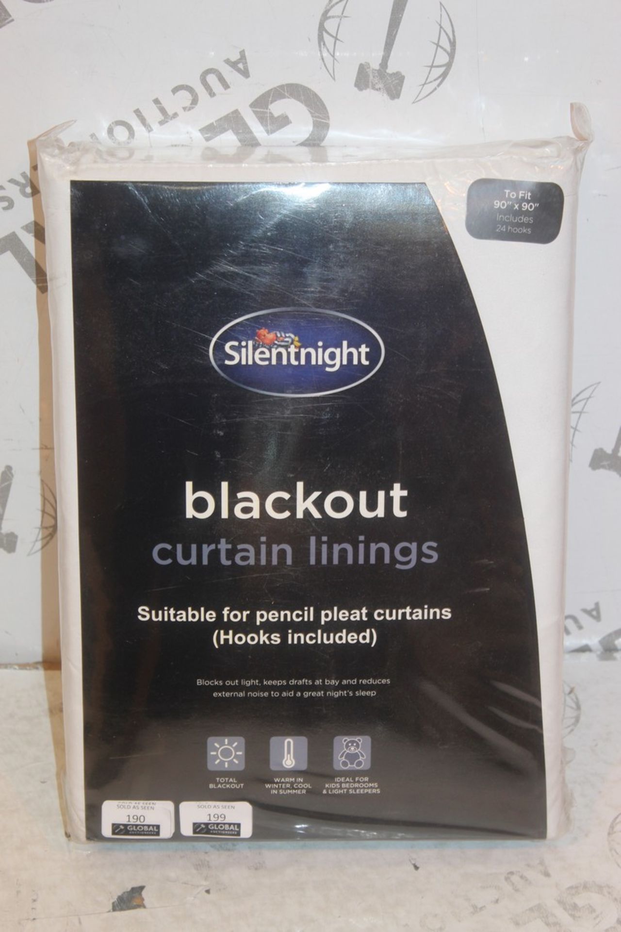 Brand New And Sealed Pair Of Silent 90x90 Inch Blackout Curtain Linings (Appraisals Available On
