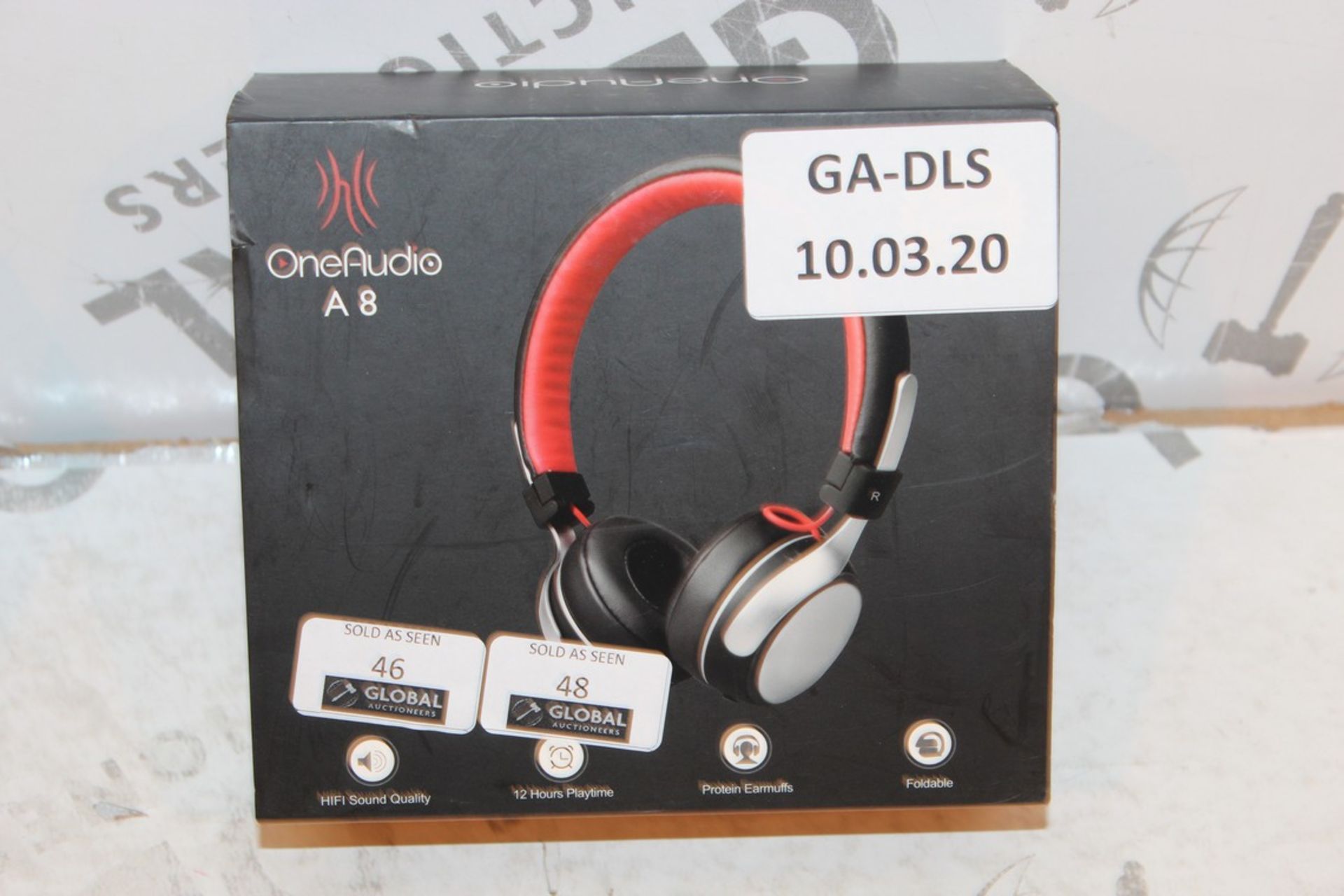 Boxed Brand New Pair One Odio A8 Silver Black & Red Headphones RRP £45 (Appraisals Available Upon