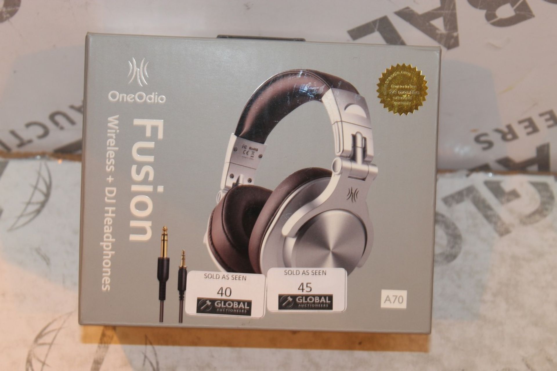 Boxed Brand New Pair One Odio A70 Fusion Wireless & DJ Headphones (Silver) RRP £50 (Appraisals