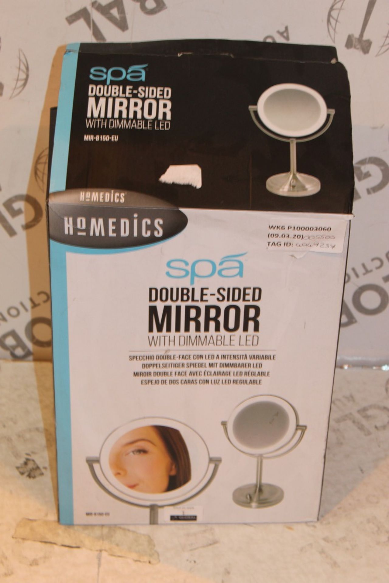 Home Medics Double Sided Mirror with Dimmer Bulb LED Lighting RRP £55 (4947237) (Appraisals