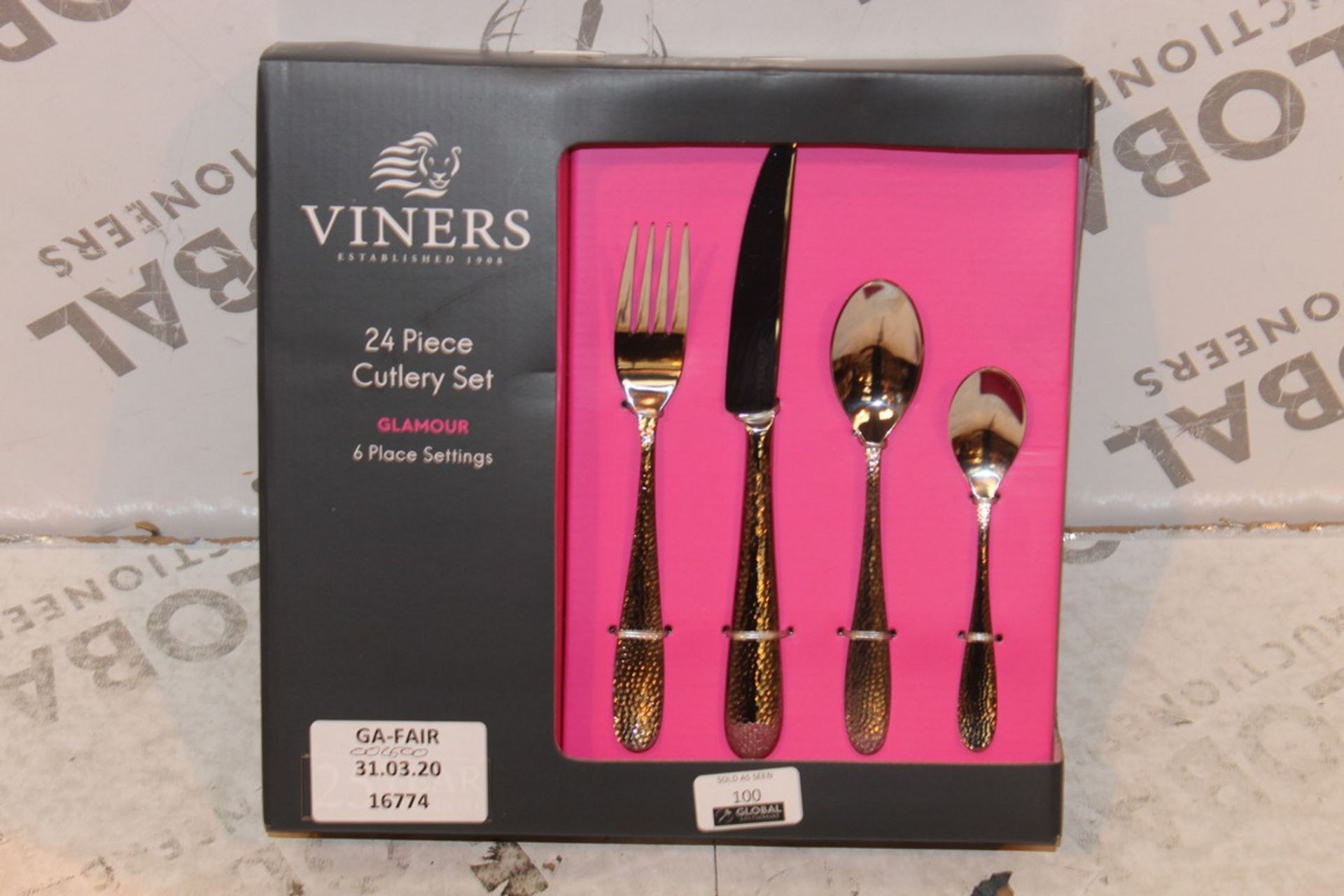 Boxed Viner's 24 Piece Glamour Cutlery Set RRP £25 (16774) (Appraisals Available Upon Request)