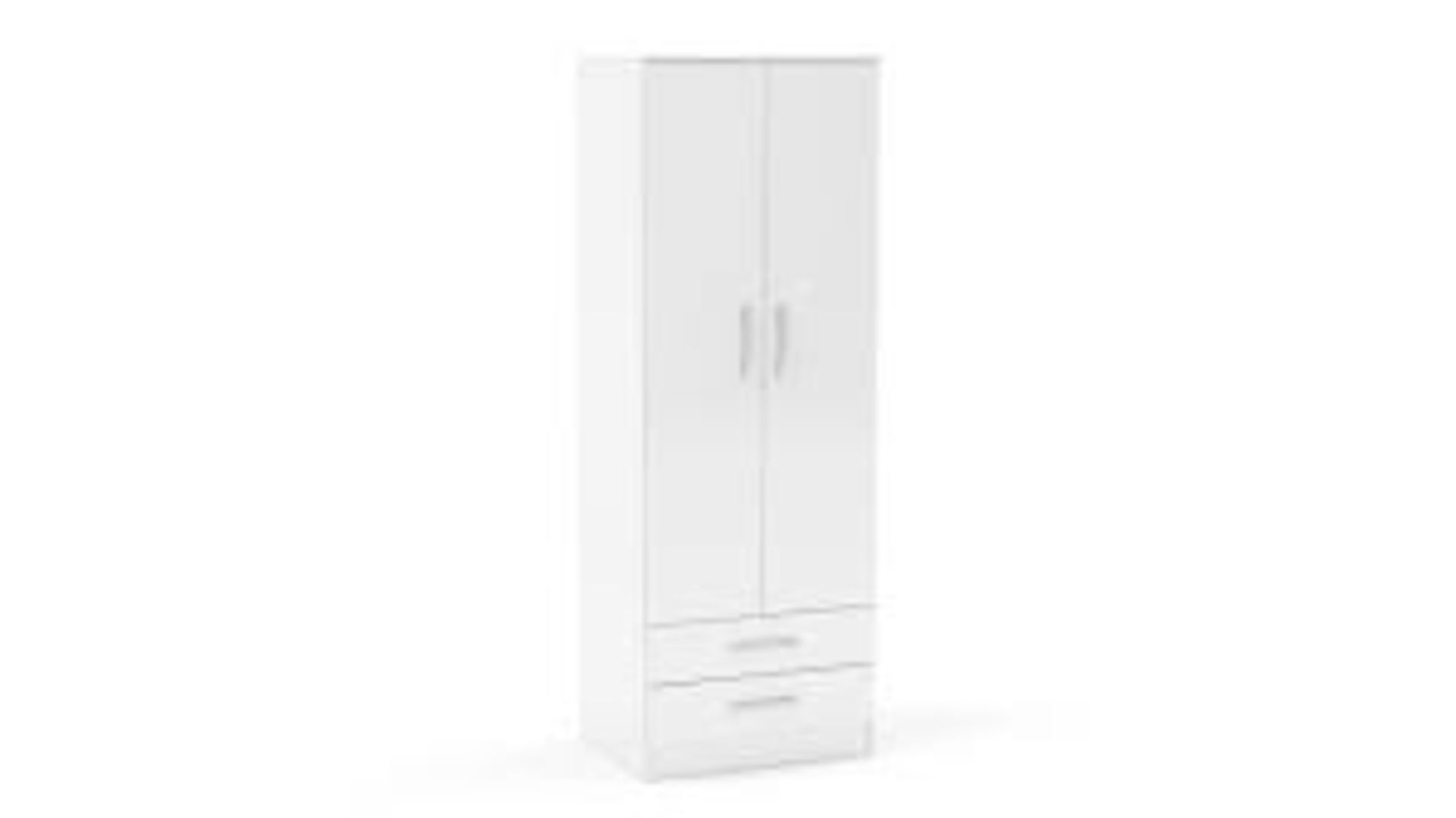 Boxed Birlea Linx 2 Door Combi Wardrobe in White RRP £190 (17905) (Appraisals Available Upon