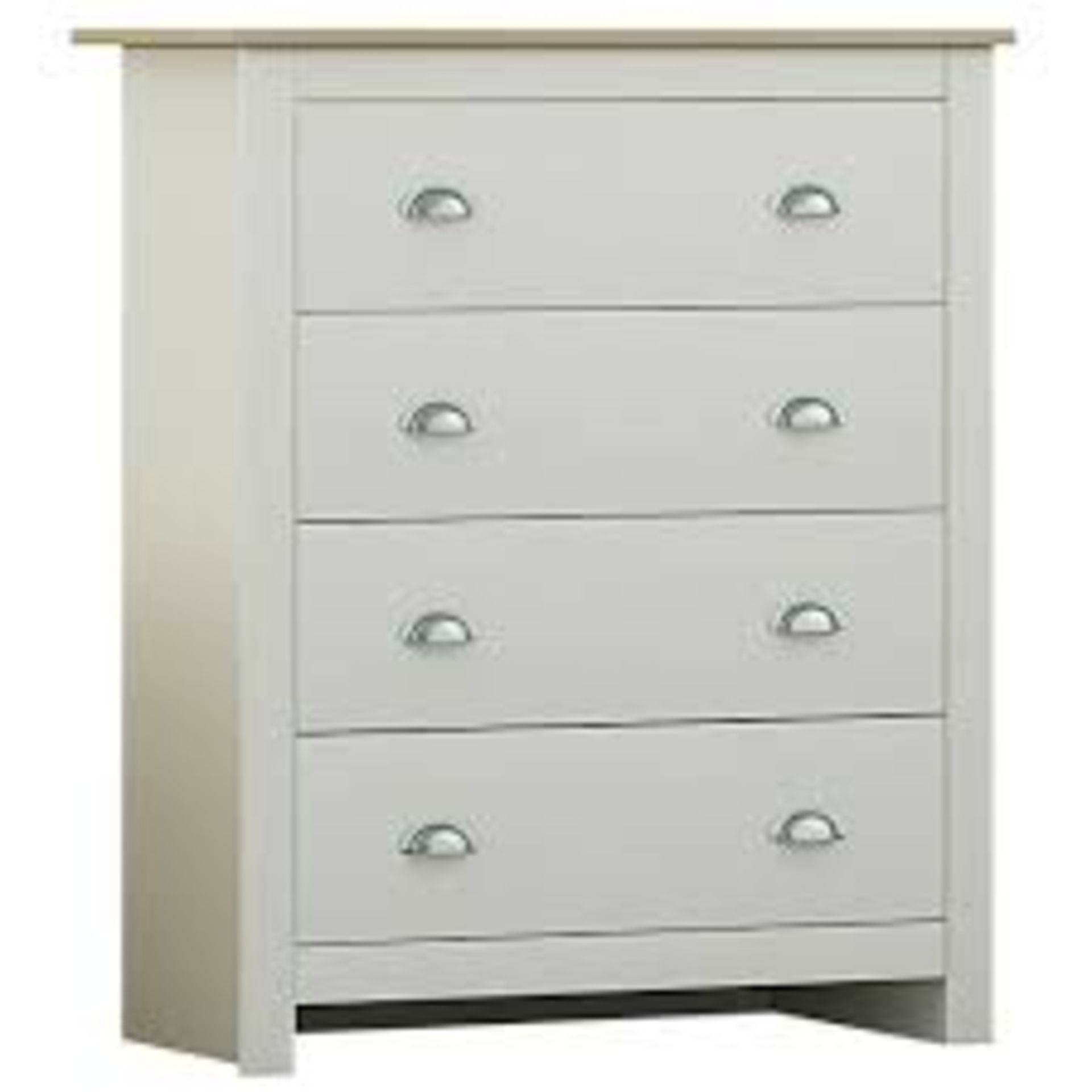 Grey on Oak 4 Draw Tall Westbury Chest Drawers RRP £110 (17905) (PICTURES ARE FOR ILLUSTRATION