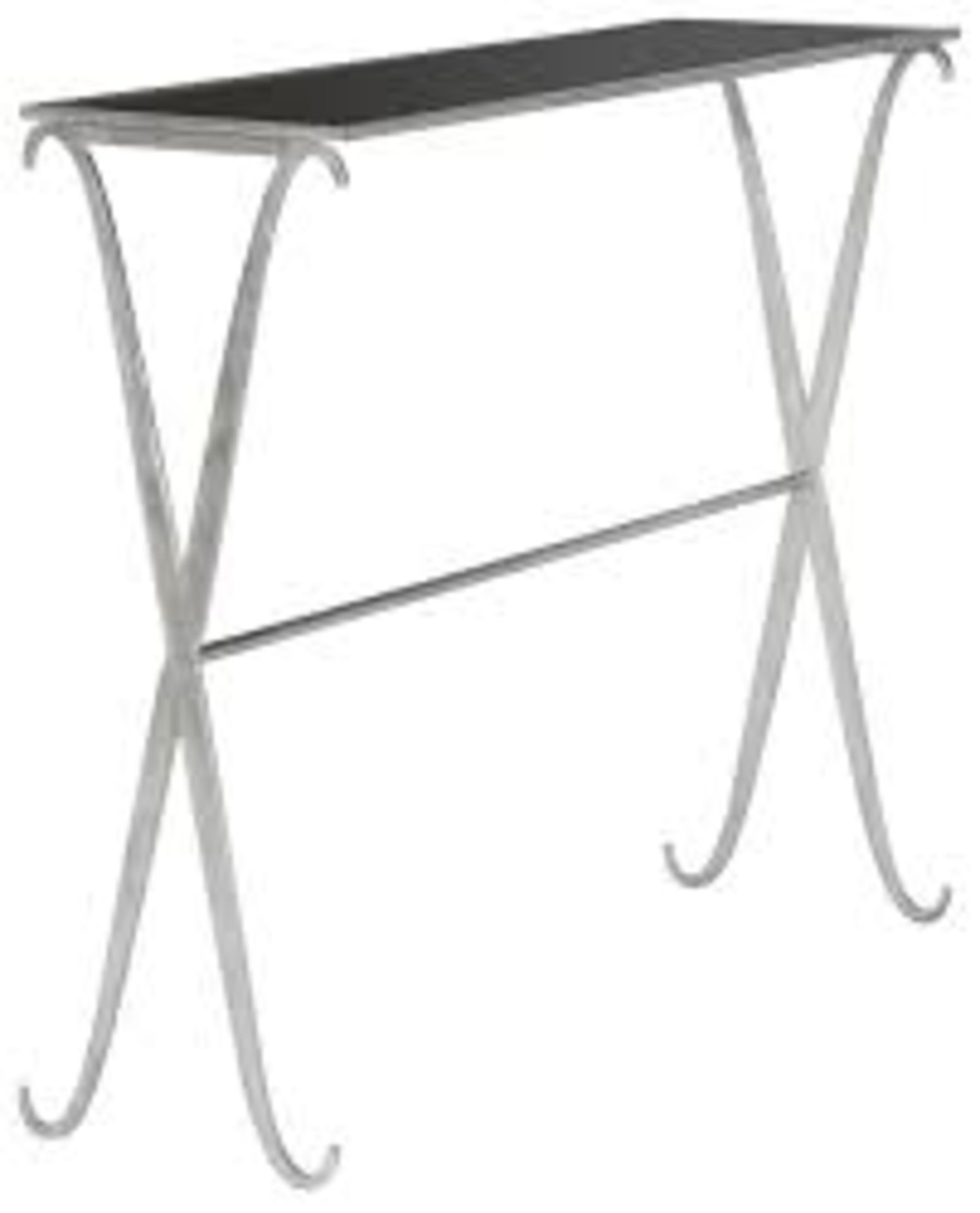 Boxed Romain Glass & Metal Console Table RRP £120 (17904) (PICTURES ARE FOR ILLUSTRATION PURPOSES