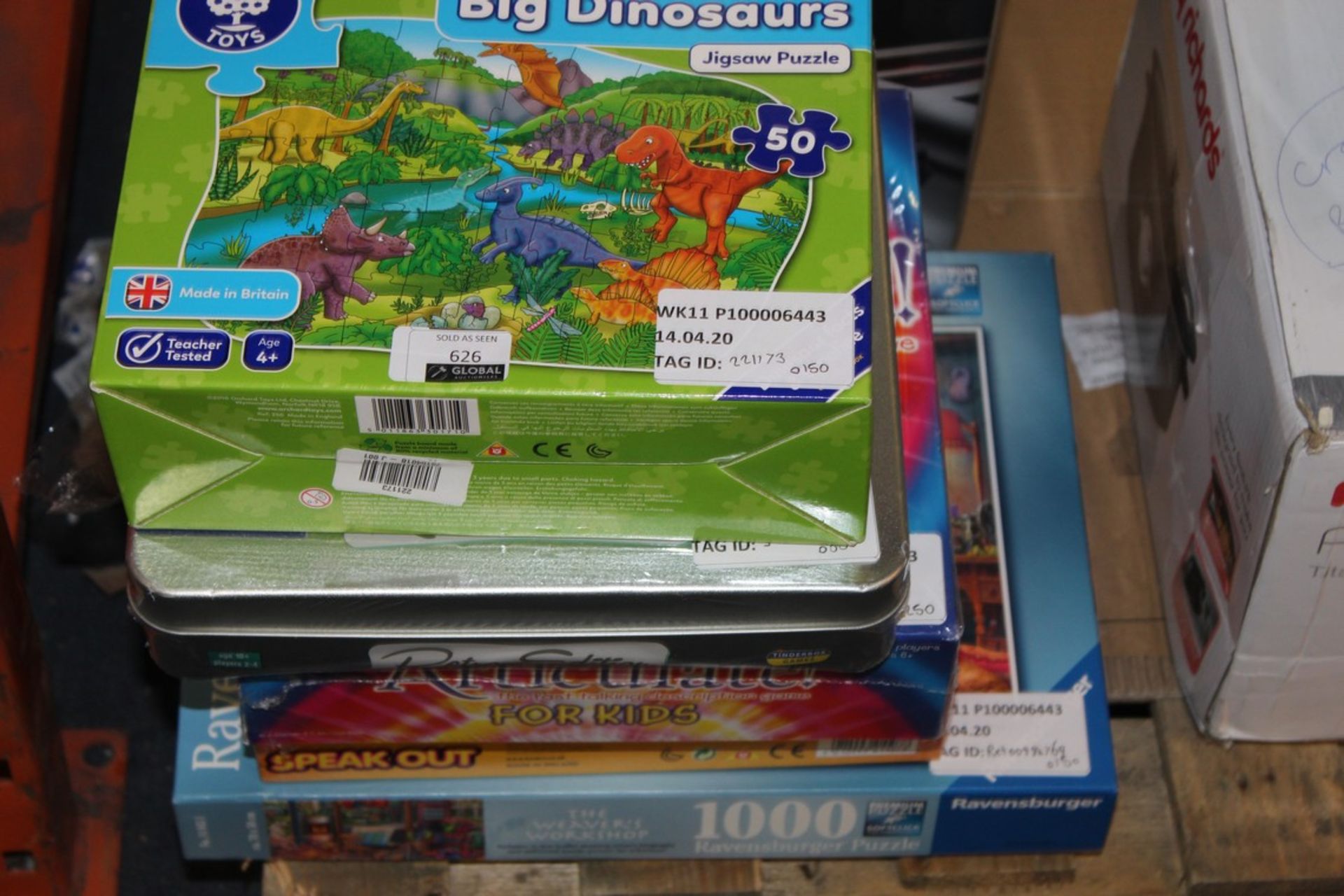 Assorted items to Include Orchard Toys Big Dinosau