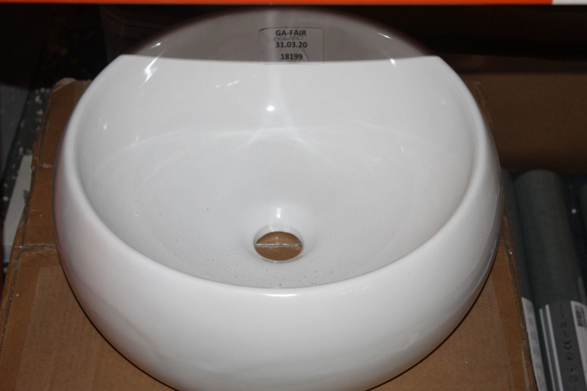 Boxed Veda XL Round Designer Ceramic Bowl Sink Uni