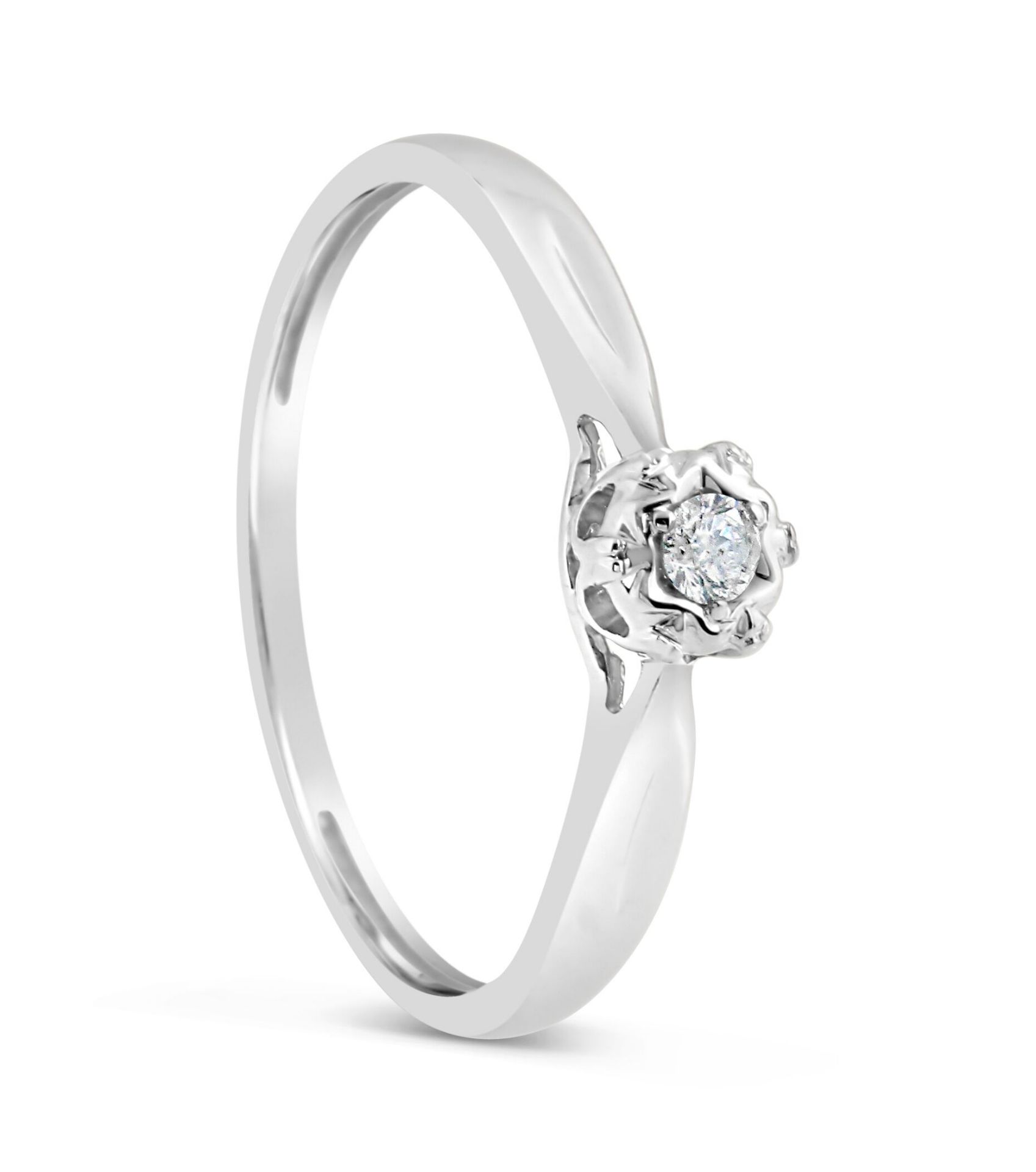 White Gold diamond solitiare ring - Image 2 of 2