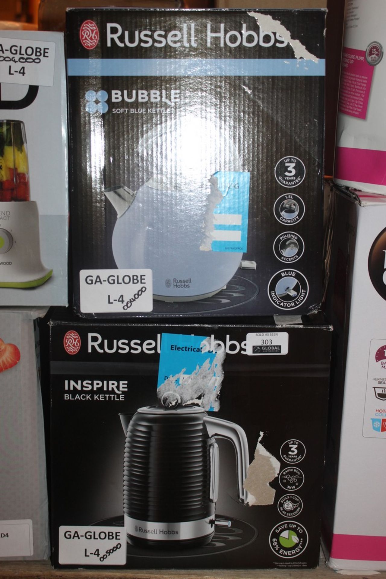 Lot to Contain Assorted Russell Hobbs Bubble Blue