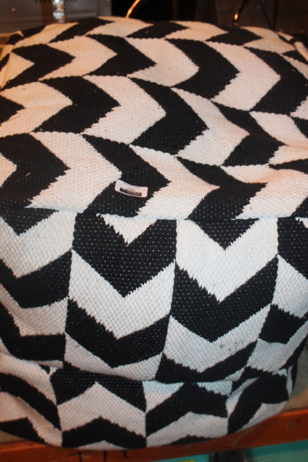 Lot to Contain 2 Black & White Chevron Stripe Foot