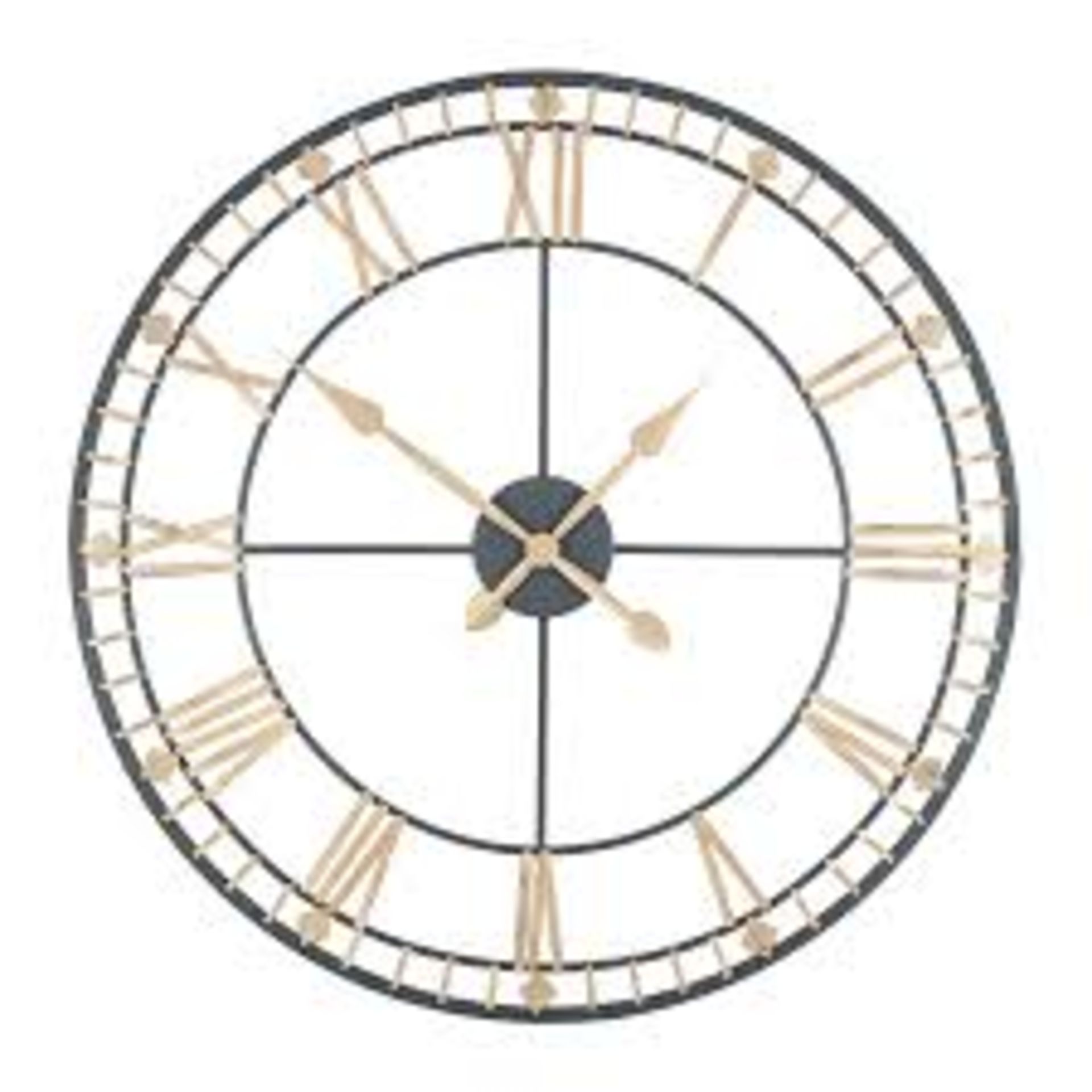 Pacific Home Antique Bronze Gold Metal Round Wall Clock RRP £80 (Untested Customer Returns)(Photos