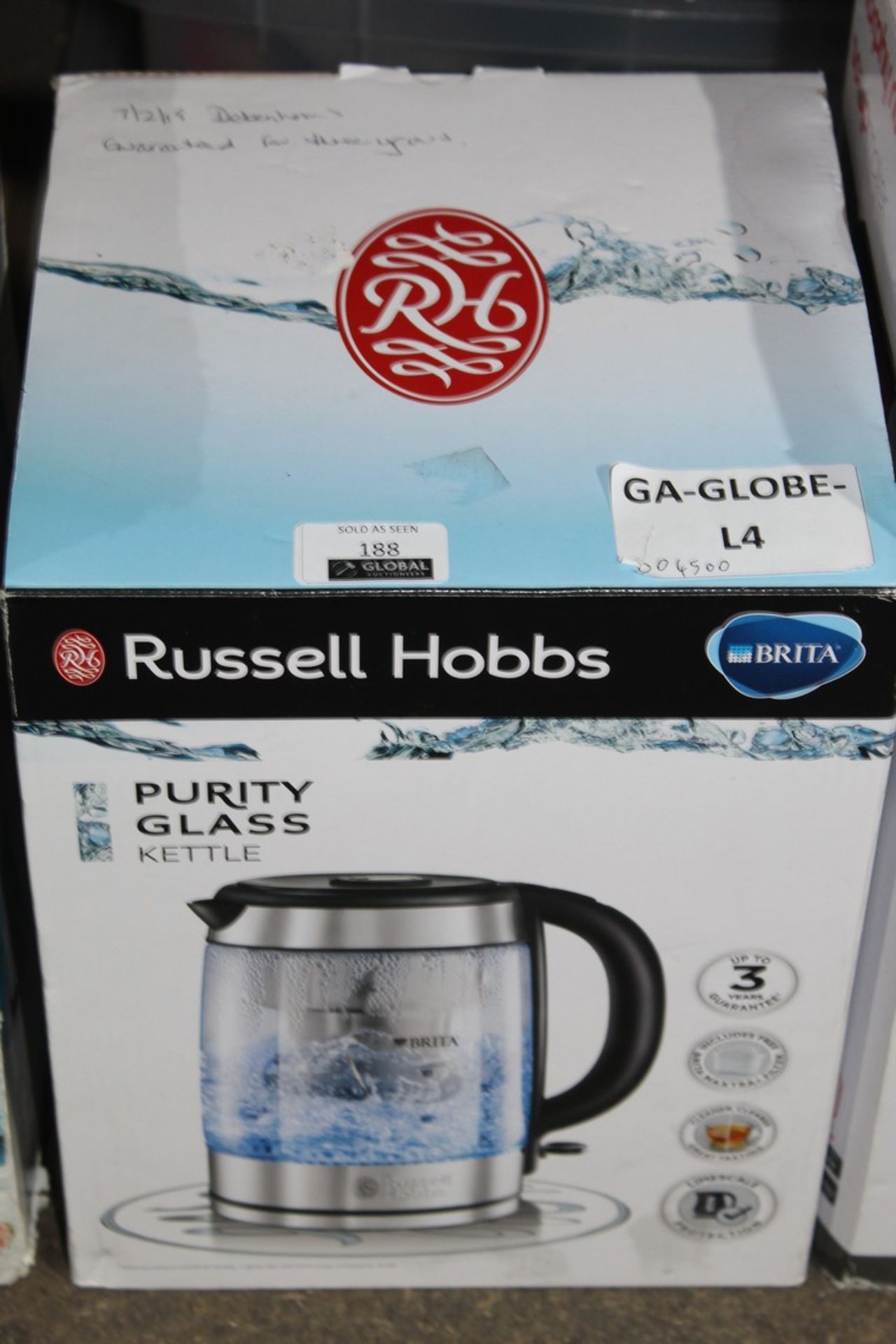Boxed Russell Hobbs Glass Kettle RRP £55 (Pictures