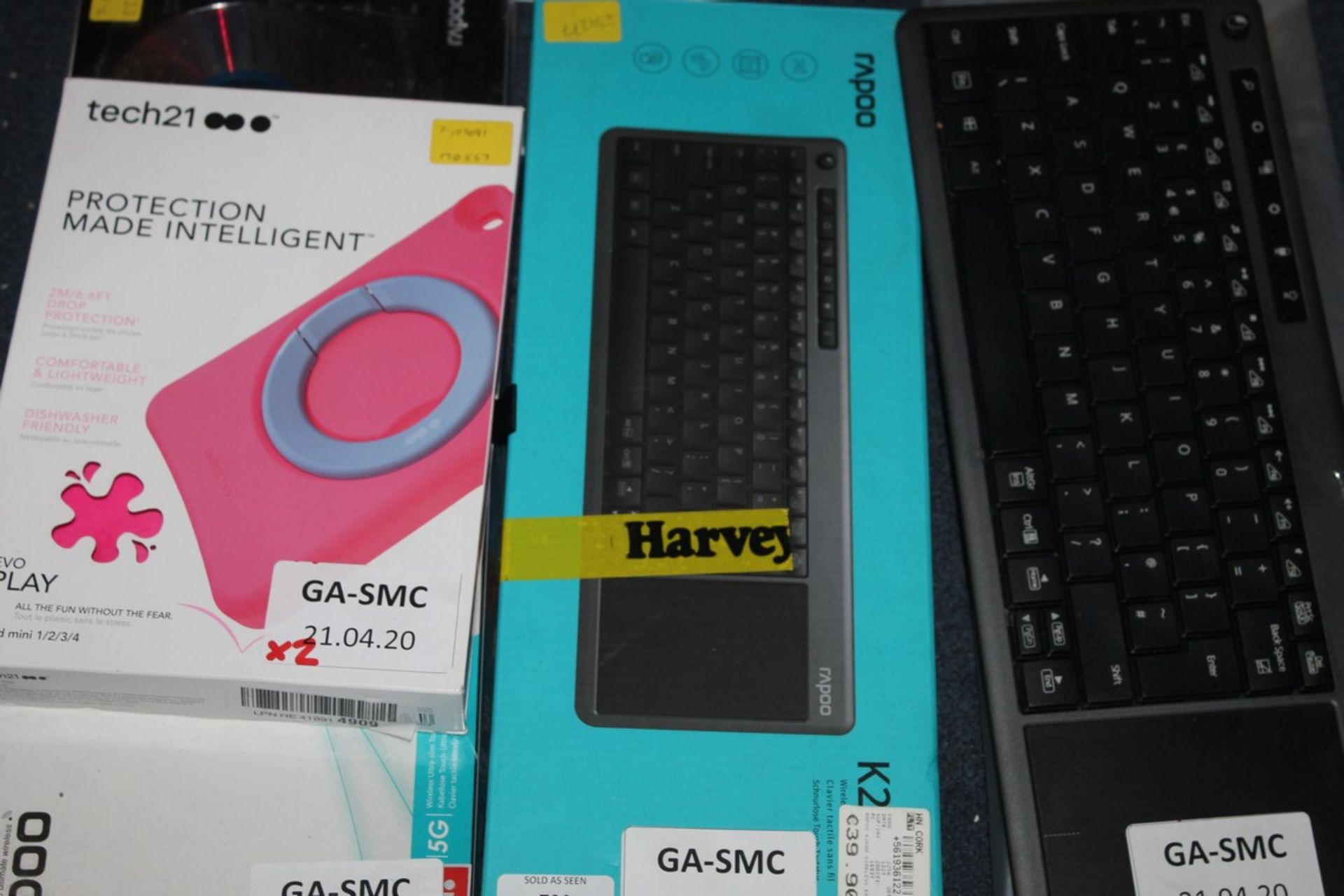 Assorted Items to Include Rapour Keyboard, Tech 21