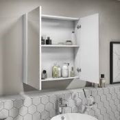 Boxed Aqua Rodos Double Door Mirrored Bathroom Cab