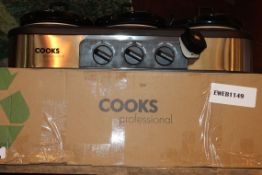 Boxed Cooks Professional Stainless Steel 3 Compart