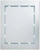 Boxed Aqua Light Up Rectangular Bathroom Mirror RR