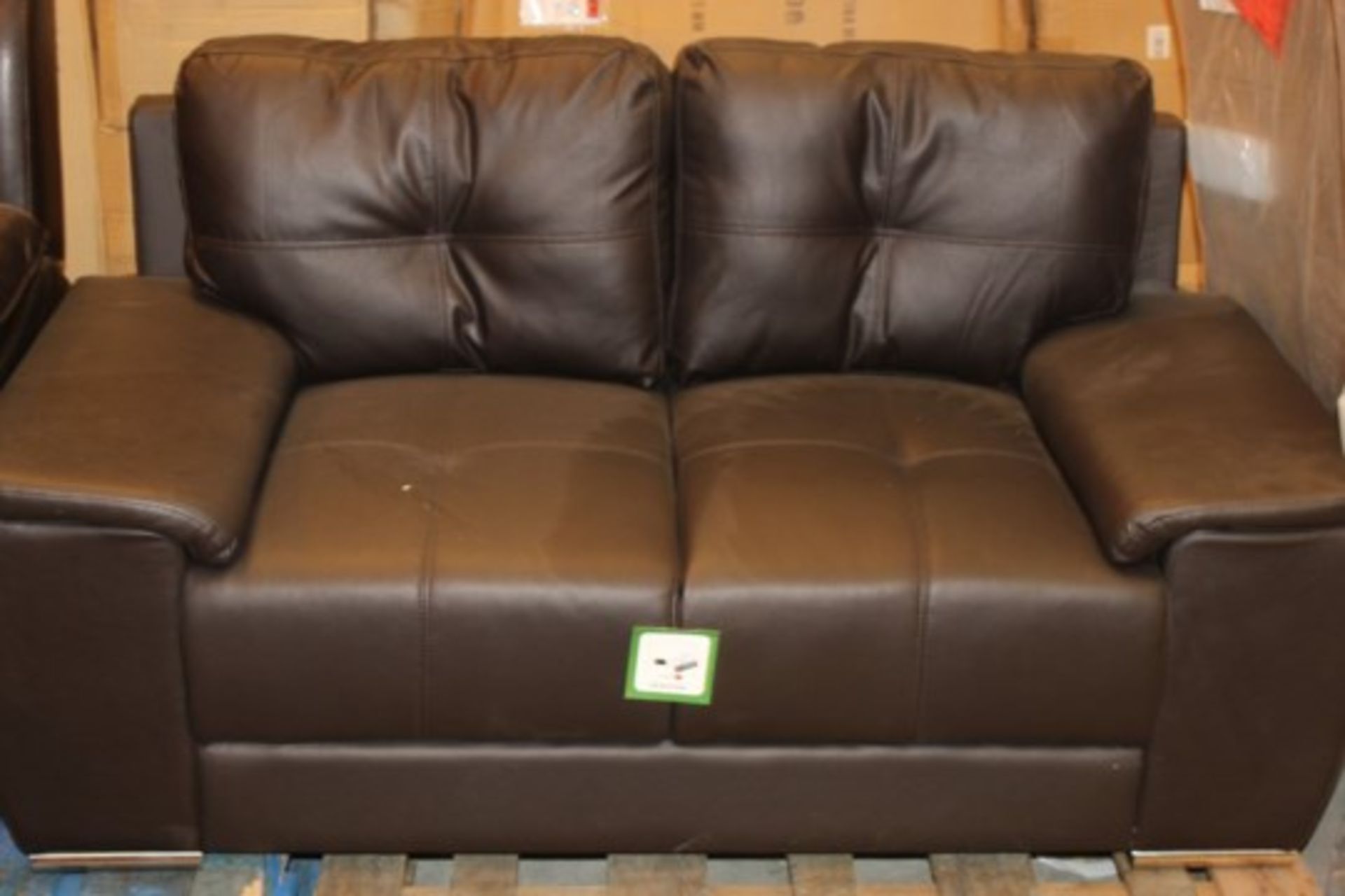 Boxed Espresso 2 Seater Leather Living Room Sofa RRP £600 (Pictures are for illustration purposes