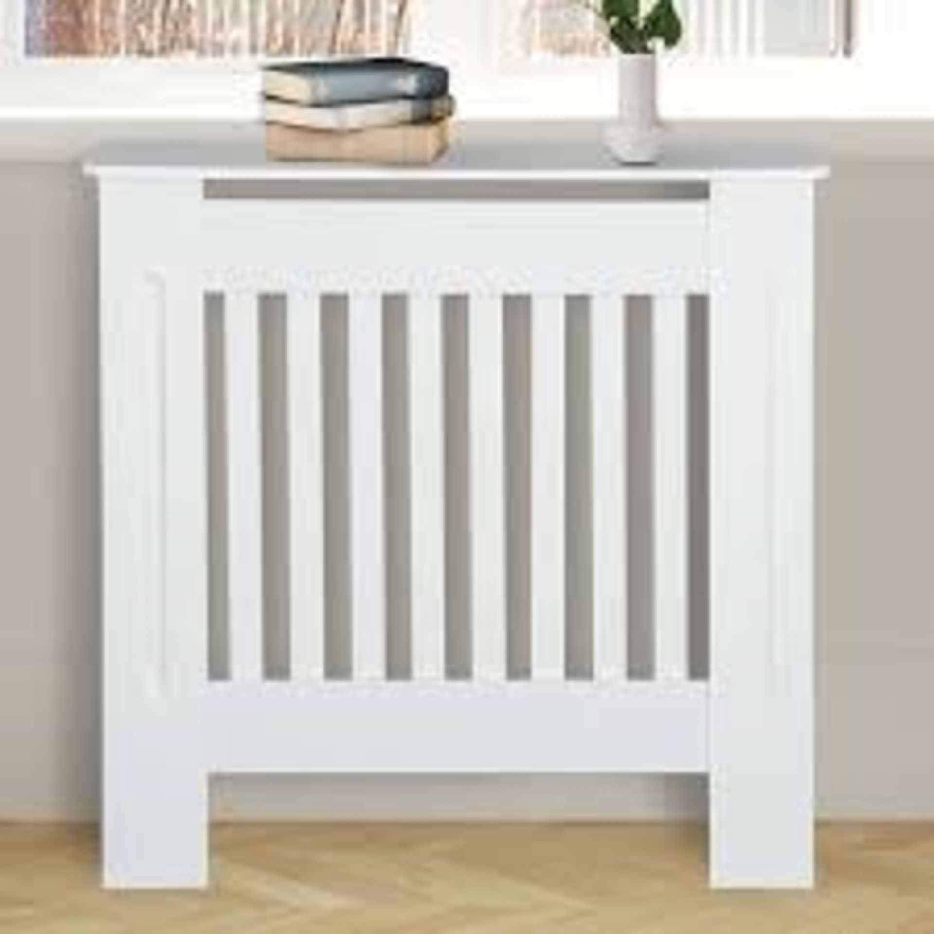 Boxed Homcon Grain Small Radiator Cover RRP £60 (18428) (Pictures are for illustration purposes