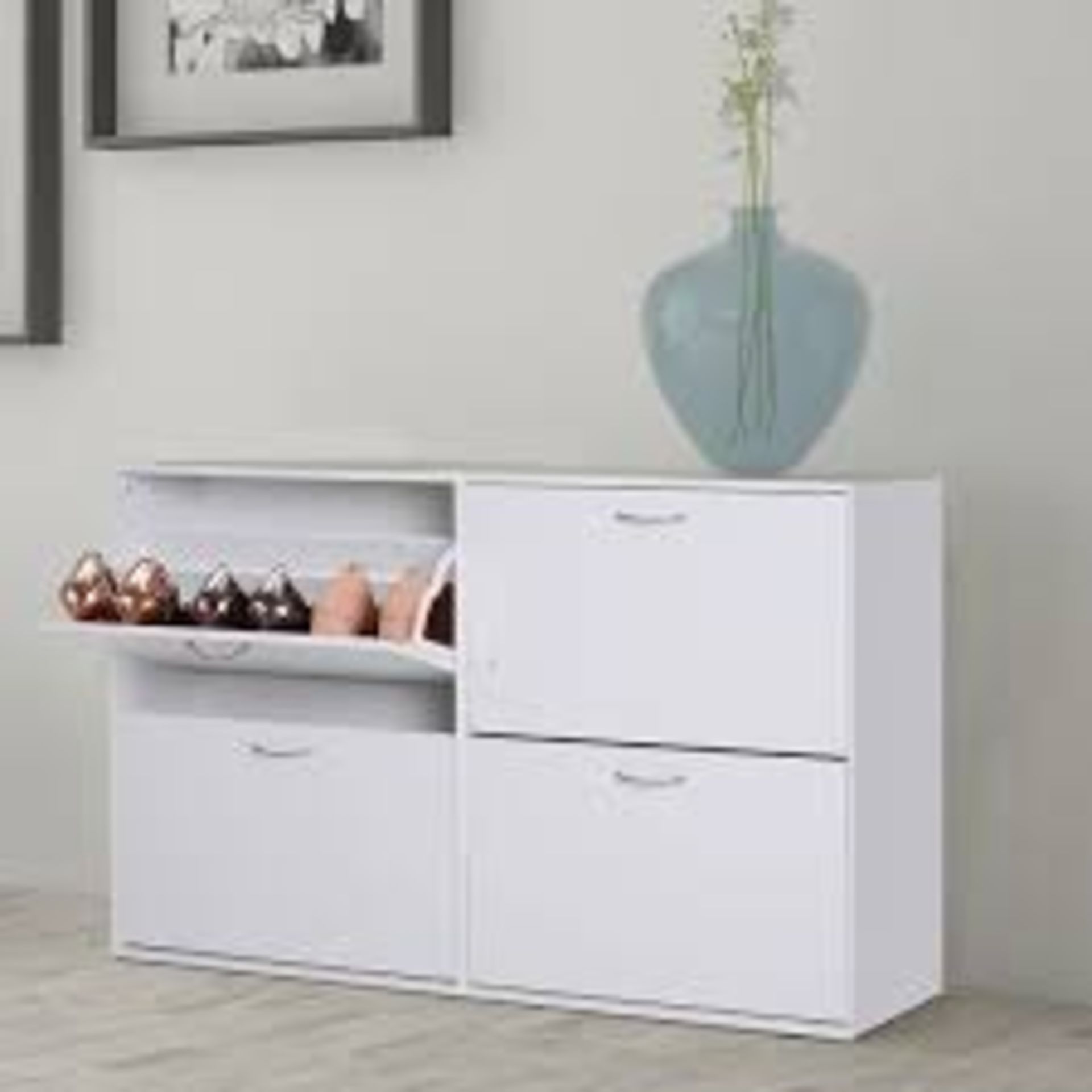 Boxed Homcon 24 Pair Shoe Storage Cabinet RRP £90 (18491) (Pictures are for illustration purposes